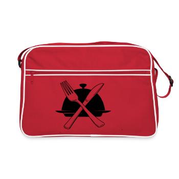 Bowl with knife and fork - Retro Bag - red/white - Front