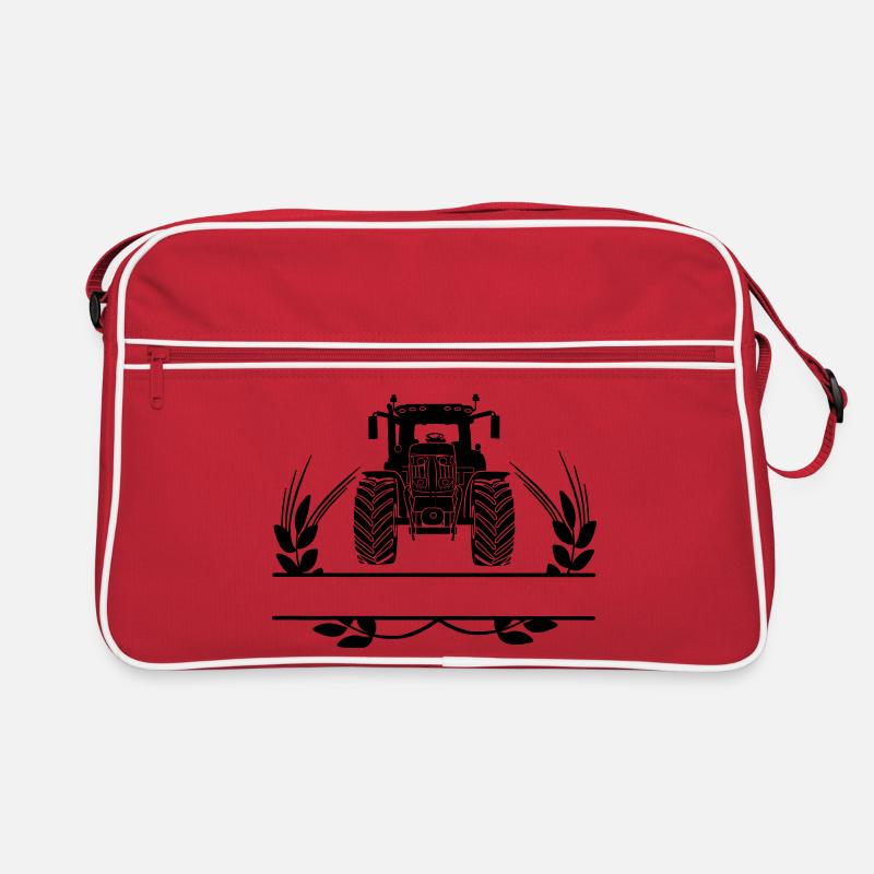 Ackerschlepper mit Getreidehalmen Retro Tasche