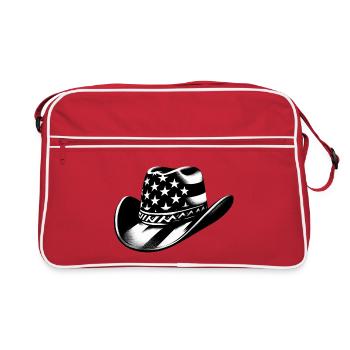 Chapeau de cowboy rodéo | Street Art Drapeau Américain - Sac Retro - rouge/blanc - Devant