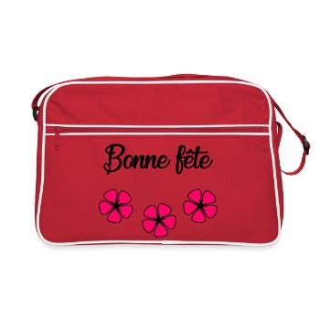 MUTTERTAG. SCHÖNEN MUTTERTAG. MAMA - Retro Tasche - Rot/Weiß - Vorne