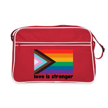 Love is stronger. LGBT - Retro Bag - red/white - Front