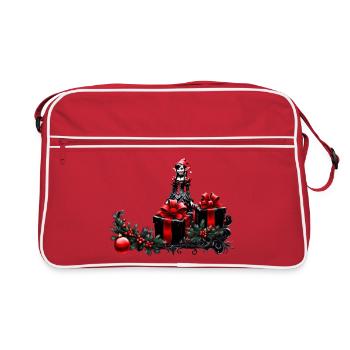 Cute Gothic Christmas Elf - Retro Bag - red/white - Front