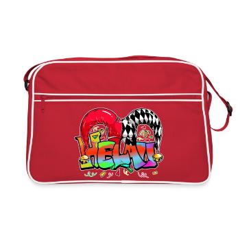 Helau Fastnacht Fasching Karneval Kostüm Jeck - Retro Tasche - Rot/Weiß - Vorne