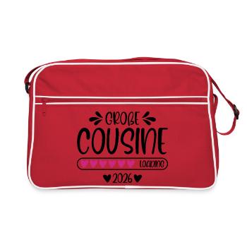 Große Cousine 2026 - Retro Tasche - Rot/Weiß - Vorne