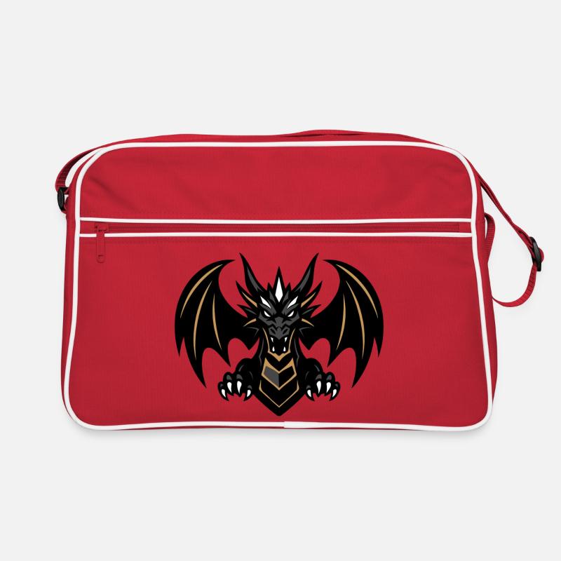 DRAGON LEVEL 1 - Retro Tasche - Rot/Weiß