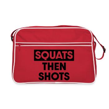 Squats then shots - Retro Bag - red/white - Front