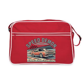 Racing Car Speed Demón Design - Retro Bag - red/white - Front