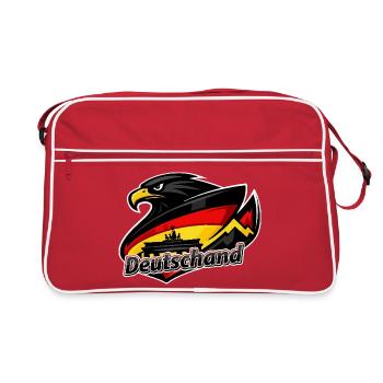 Adler avec la porte allemande Flagge Brandenburg - Sac Retro - rouge/blanc - Devant