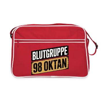 Blood Type 98 Octane - Gasoline Design - Retro Bag - red/white - Front