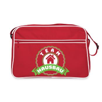Emblème de la construction de la maison d’équipe - Sac Retro - rouge/blanc - Devant