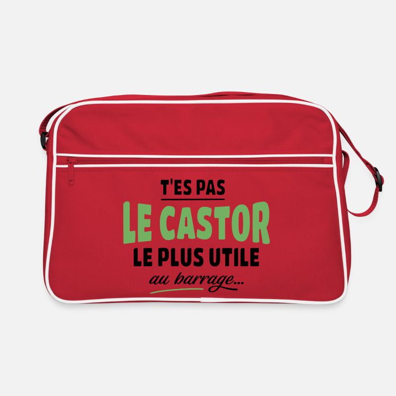 Le Castor Vert Typographie Sac Retro