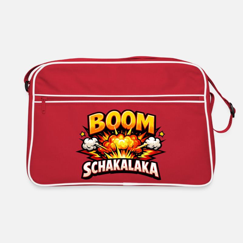 Boom Shakalaka Comic Saying with Explosion Retro Bag