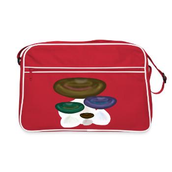 colorful mushrooms mushroom nature forest - Retro Bag - red/white - Front