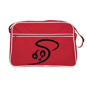 Magnifique hermine blanche stylisée - Sac Retro - rouge/blanc - Devant