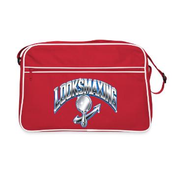 Looksmaxing Drôle Gen Z Mogging, Argot Internet - Sac Retro - rouge/blanc - Devant