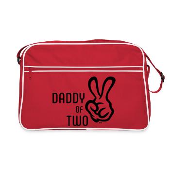 Daddy Of Two (Papa / Vater / Victory / Black) - Retro Bag - red/white - Front