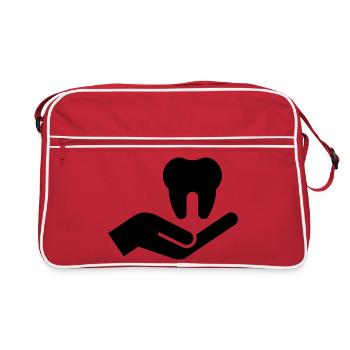 Dentiste, dentiste, cabinet dentaire - Sac Retro - rouge/blanc - Devant