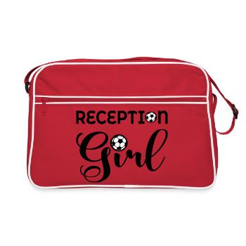 Reception School Girl Soccer  - Retro Bag - red/white - Front