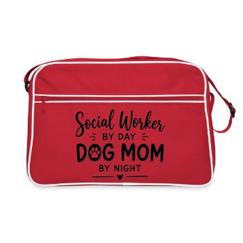 Cadeau pour maman de chien travailleur social - Sac Retro - rouge/blanc - Devant