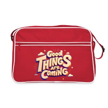 Good Things Are Coming — 3D-Pop-Typografie - Retro Tasche - Rot/Weiß - Vorne