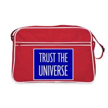 Trust The Universe Spiritual Universe Quote Logo - Retro Bag - red/white - Front