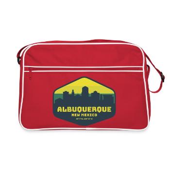 Insigne de la Skyline d’Albuquerque, Nouveau-Mexique - Sac Retro - rouge/blanc - Devant