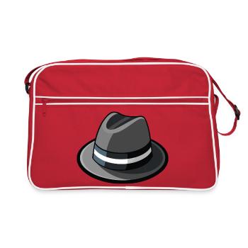 Gangster-Hut-Fedora - Retro Tasche - Rot/Weiß - Vorne