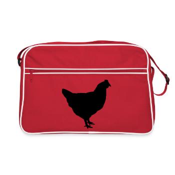 Huhn - Retro Tasche - Rot/Weiß - Vorne