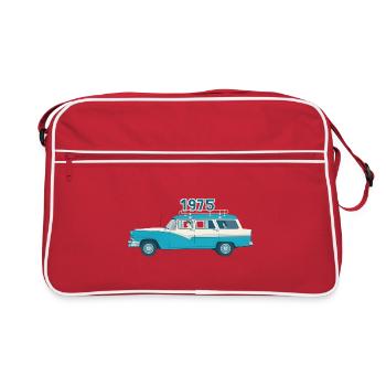 1975 Classic Car with Wood Roof - Retro Bag - red/white - Front