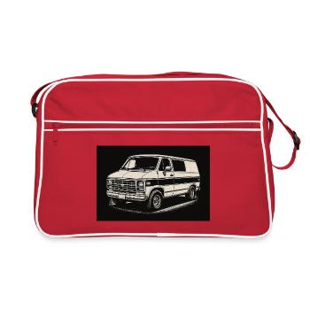 Illustration de fourgon vintage - Sac Retro - rouge/blanc - Devant