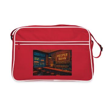Night bar in Hamburg with vintage flair - Retro Bag - red/white - Front