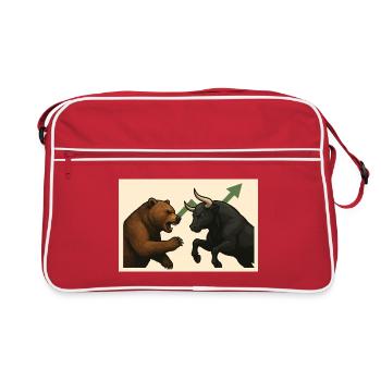 Bataille boursière : baissiers contre haussiers - Sac Retro - rouge/blanc - Devant