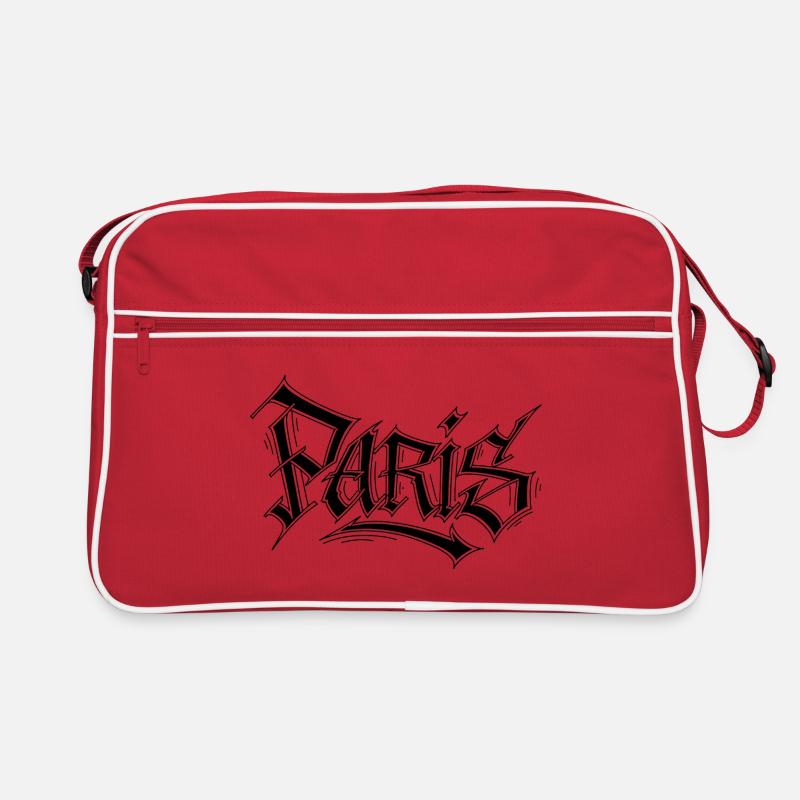 Graffiti-Style Schriftzug Paris Retro Tasche
