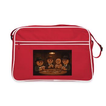 Clandestine poker in the jazz club of gingerbread - Retro Bag - red/white - Front