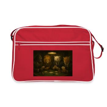 Famille Animale Poker Sophistiquée - Sac Retro - rouge/blanc - Devant