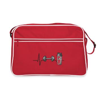 Fitness Motivations Power Design - Retro Tasche - Rot/Weiß - Vorne