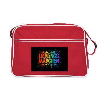 Fille préférée - Graffiti coloré avec giclée de peinture - Sac Retro - rouge/blanc - Devant