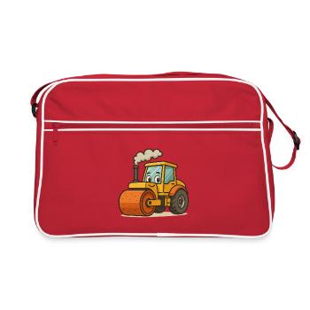 Klassischer Bagger mit Dampfmotor - Retro Tasche - Rot/Weiß - Vorne
