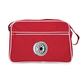 Motif de jante noir et blanc - Sac Retro - rouge/blanc - Devant