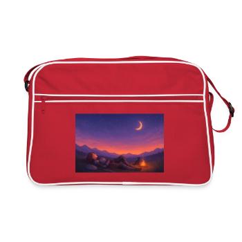 Chevalier de la nuit au clair de lune au coin du feu - Sac Retro - rouge/blanc - Devant