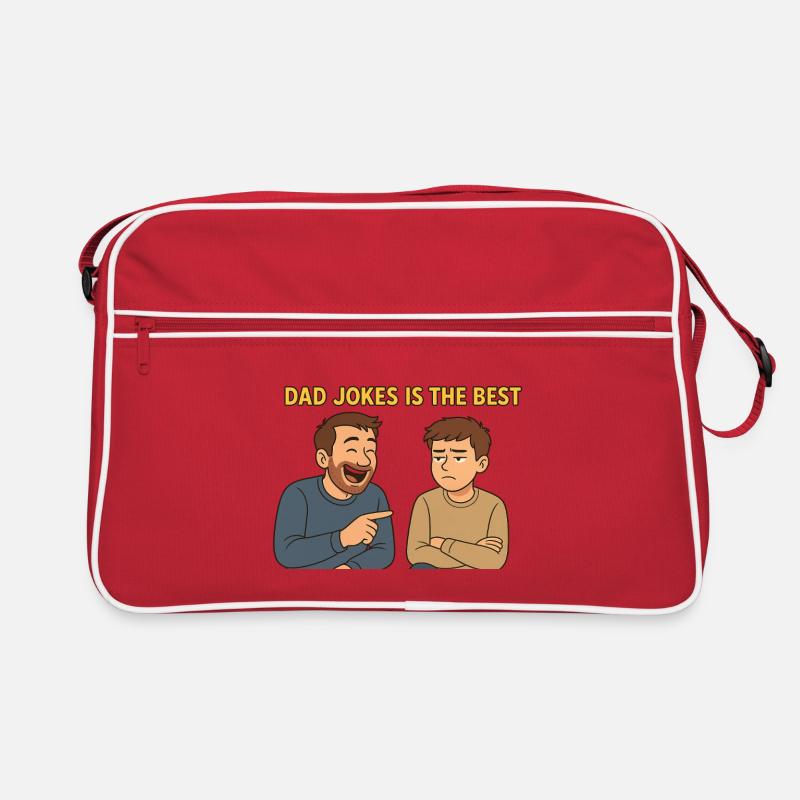 Vaterwitze sind die besten - Retro Tasche - Rot/Weiß
