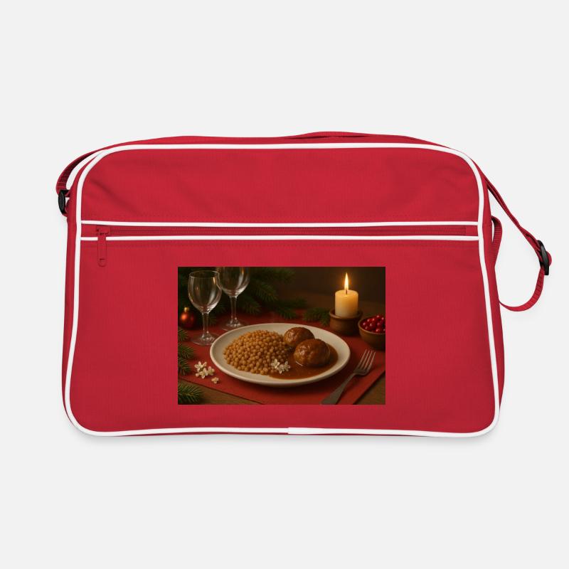 Festlicher Buchweizen-Fleischbällchen Teller Retro Tasche