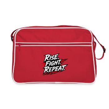 Rise Fight Repeat Fight Slogan Graphic - Retro Bag - red/white - Front