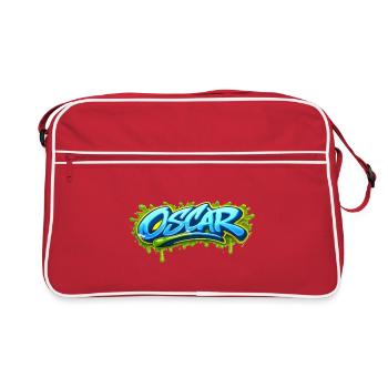 GRAFFITI NAME OSCAR FOR  PERFECT GIFT PRINTABLE on - Sac Retro - rouge/blanc - Devant