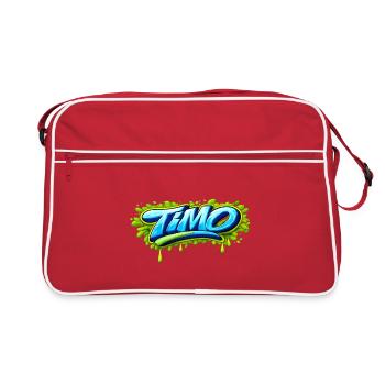 GRAFFITI NAME TIMO FOR  PERFECT GIFT PRINTABLE  - Sac Retro - rouge/blanc - Devant