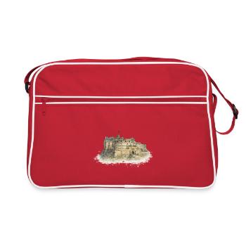 Rock fort in the fog - Retro Bag - red/white - Front