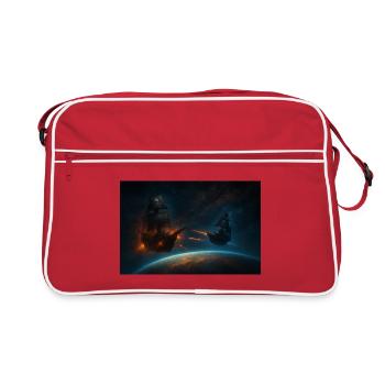 Kosmische Freibeuter im Weltraumduell - Retro Tasche - Rot/Weiß - Vorne
