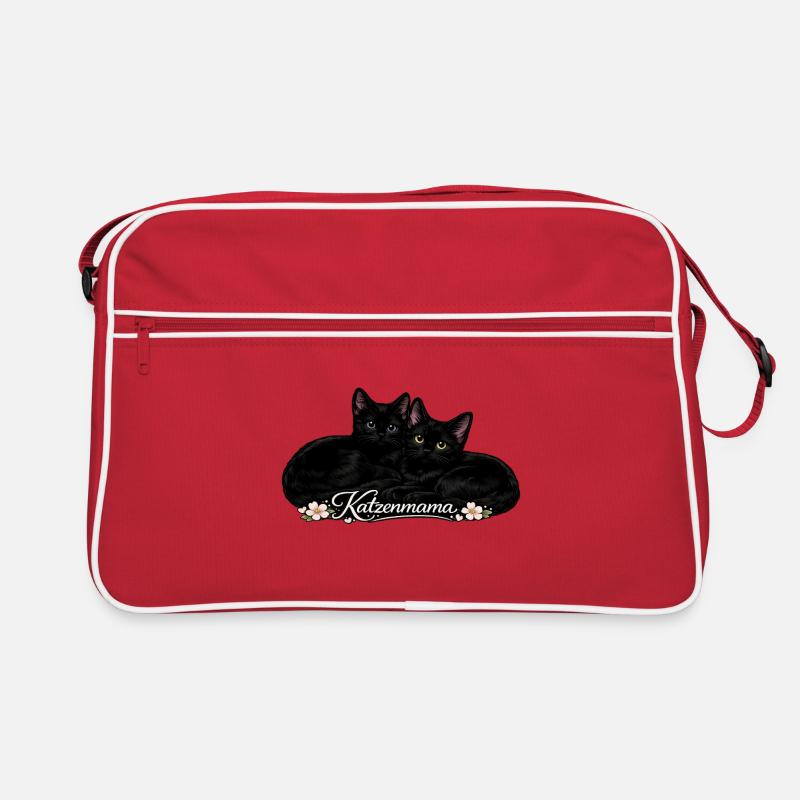 Cat Mom – Amour de chat avec des fleurs Sac Retro