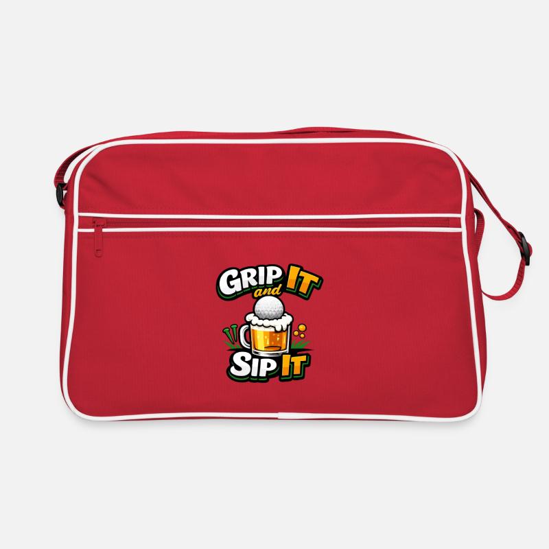 Grip It and Sip It Golf Beer Retro Tasche