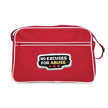 No Excuses For Abuse Anti-Abuse Awareness Sticker - Sac Retro - rouge/blanc - Devant